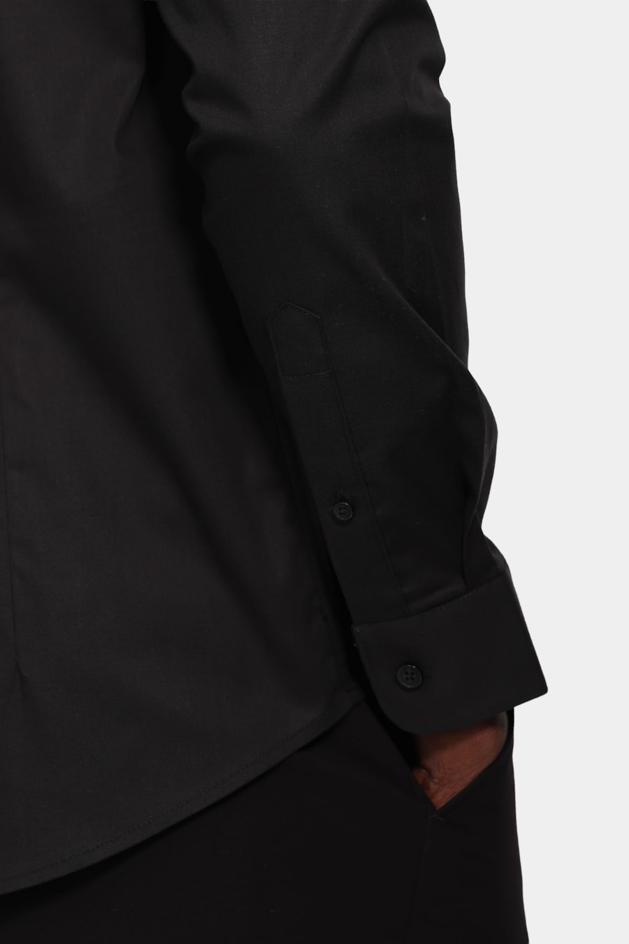 Camisa Manga Longa Slim Pinpoint Span Preto — foto 3 de 6
