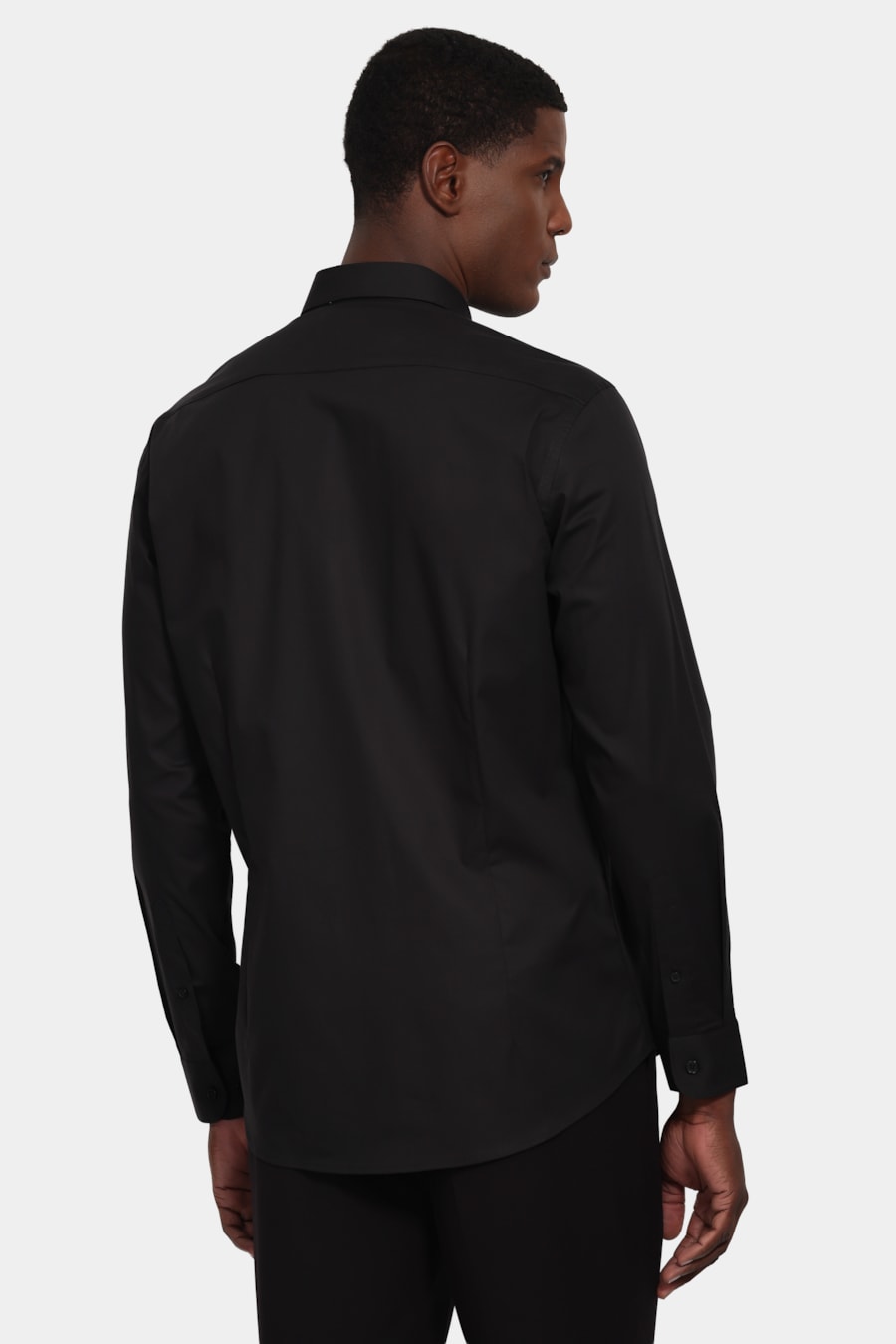 Camisa Manga Longa Slim Pinpoint Span Preto — foto 4 de 6
