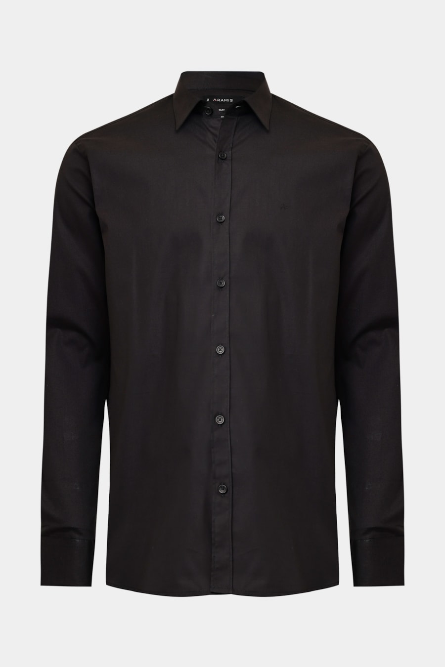 Camisa Manga Longa Slim Pinpoint Span Preto — foto 5 de 6