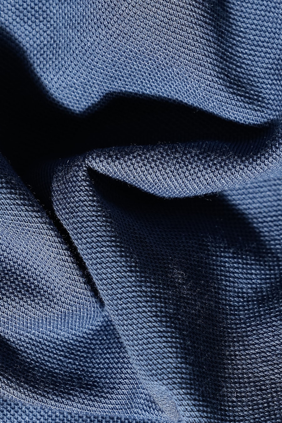 Camisa Manga Longa Slim Piquet de Malha Azul Escuro — foto 5 de 6