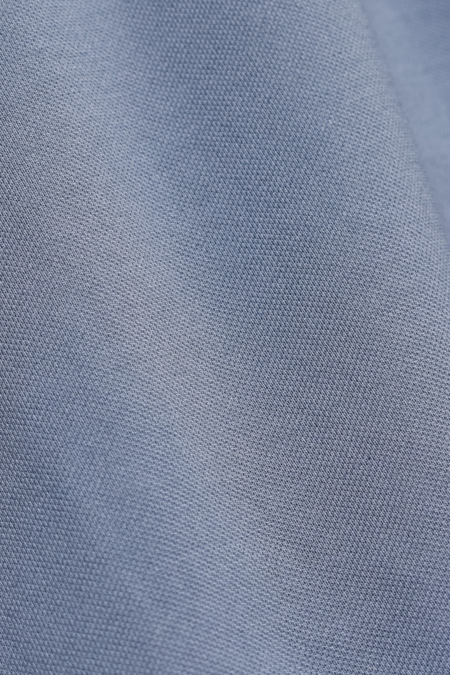 Camisa Manga Longa Slim Piquet de Malha Azul Médio — foto 6 de 6