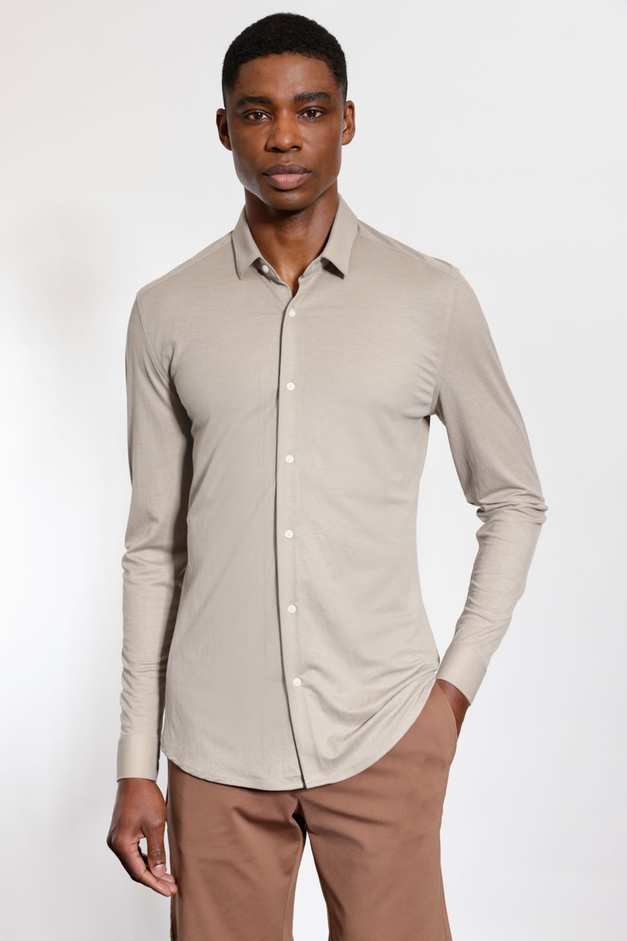 Camisa Manga Longa Slim Piquet Poliamida Castor — foto 1 de 5
