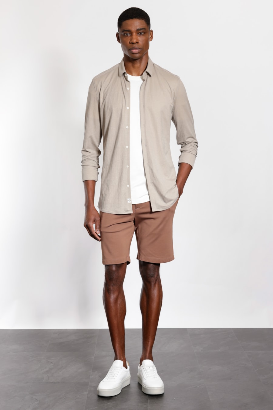 Camisa Manga Longa Slim Piquet Poliamida Castor — foto 2 de 5