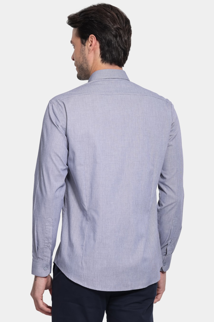 Camisa Manga Longa Slim Point Marinho — foto 4 de 6