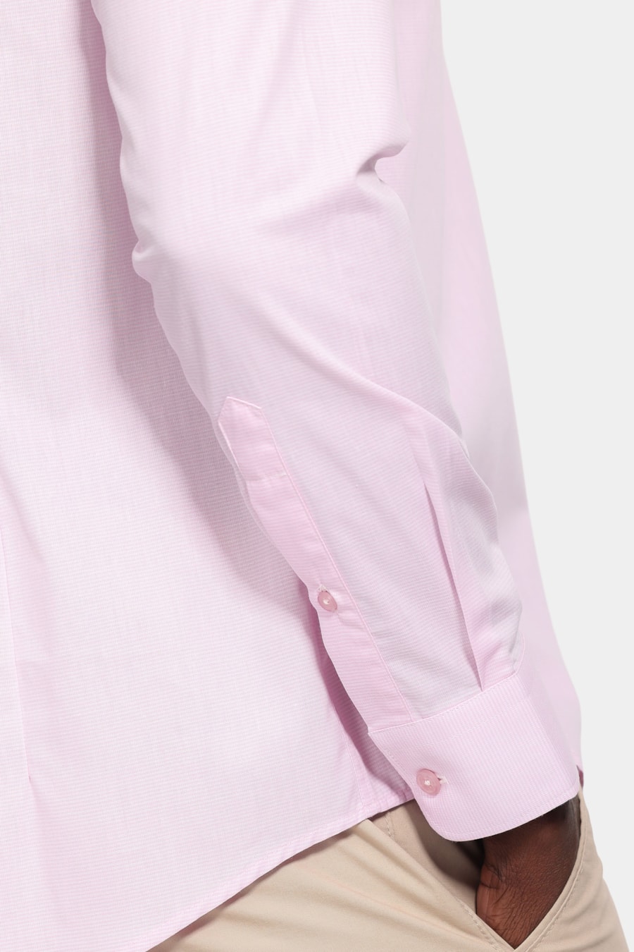 Camisa Manga Longa Slim Point Rosa — foto 3 de 6