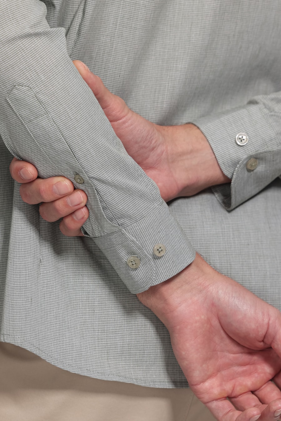 Camisa Manga Longa Slim Point Verde — foto 3 de 6