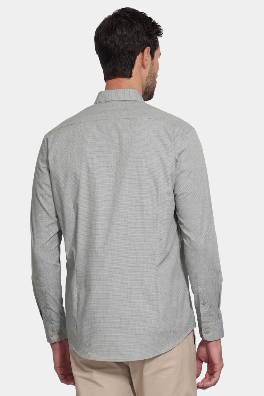 Camisa Manga Longa Slim Point Verde — foto 4 de 6