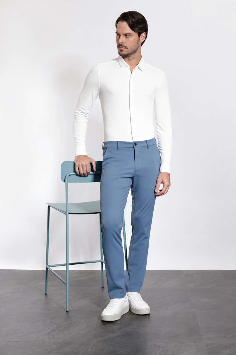 Camisa Manga Longa Slim Poliamida Piquet Algodao