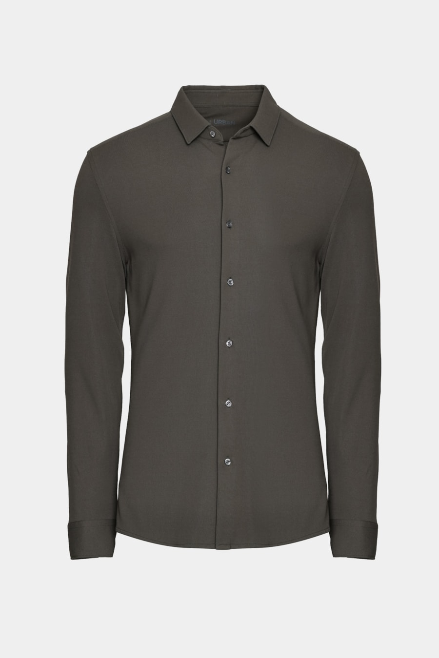 Camisa Manga Longa Slim Poliamida Piquet Verde Folha — foto 5 de 5