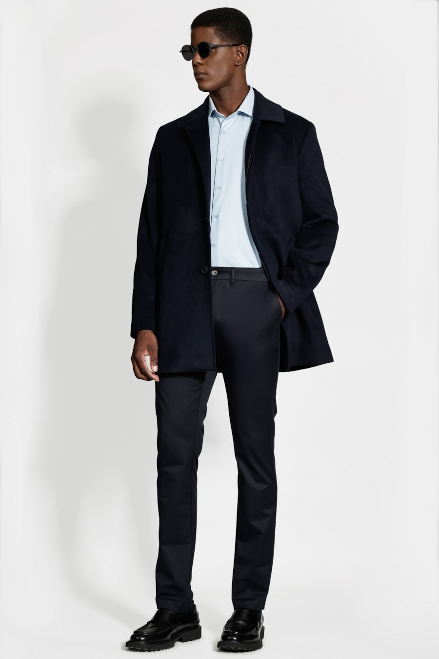 Camisa Manga Longa Slim Poliviscose de Bambu Stretch Azul Claro — foto 2 de 6