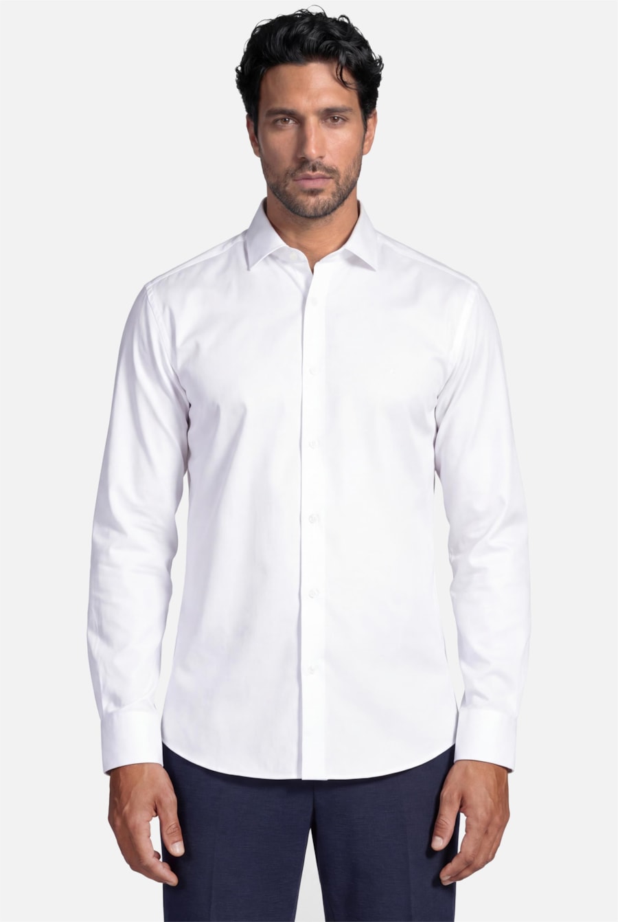 Camisa Manga Longa Slim Poliviscose de Bambu Stretch Branco — foto 1 de 7