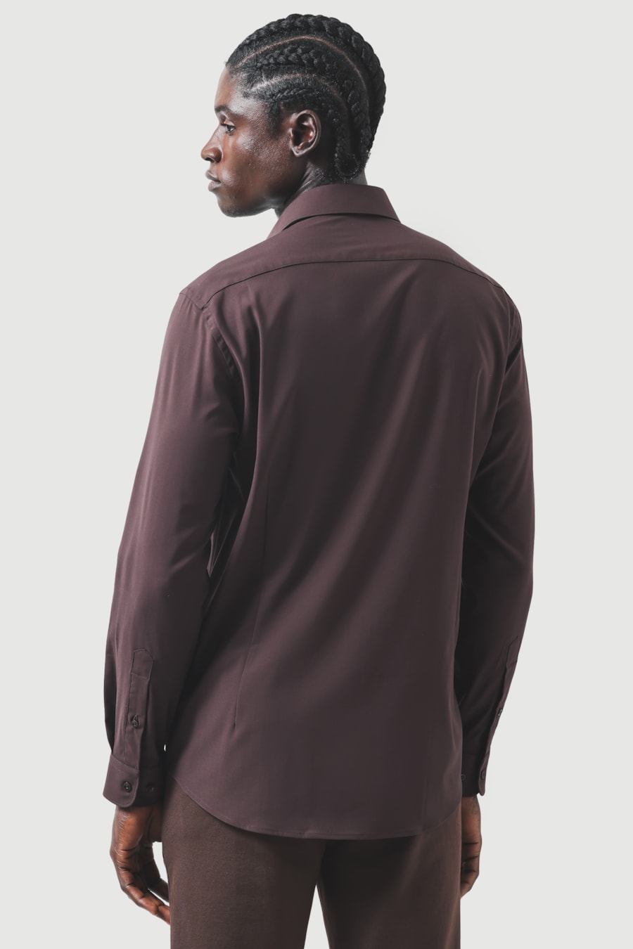 Camisa Manga Longa Slim Poliviscose de Bambu Stretch Cafe — foto 4 de 6