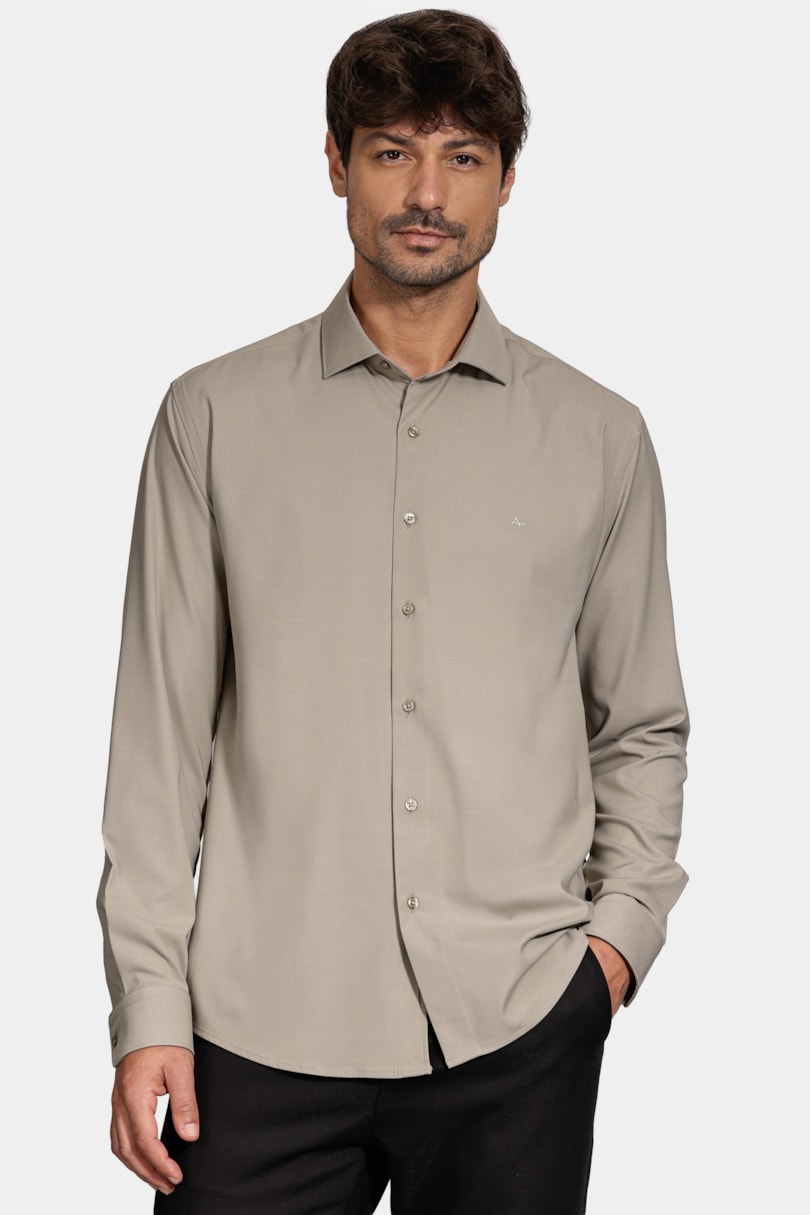 Camisa Manga Longa Slim Poliviscose de Bambu Stretch Fendi