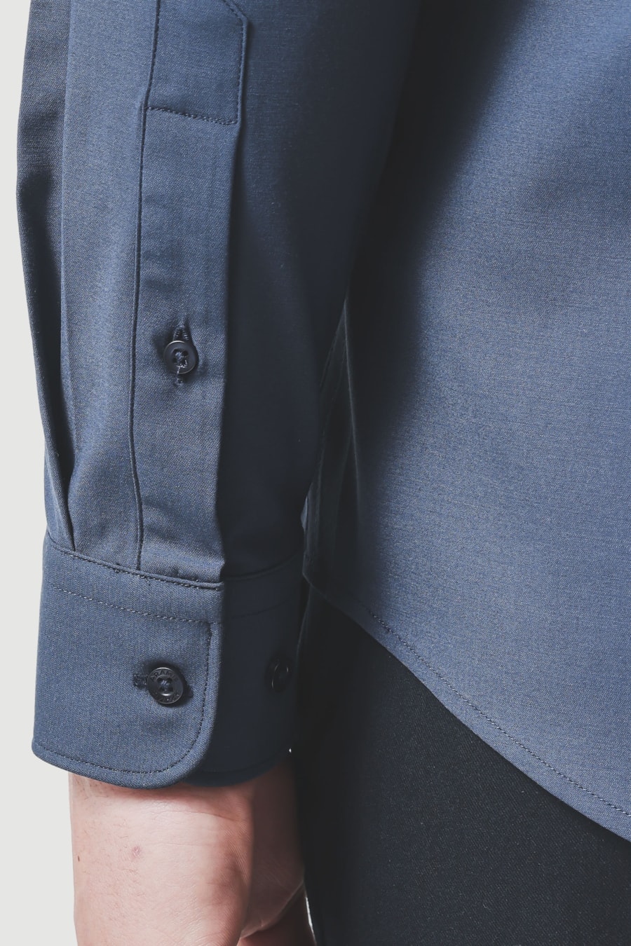 Camisa Manga Longa Slim Poliviscose de Bambu Stretch Marinho — foto 4 de 7