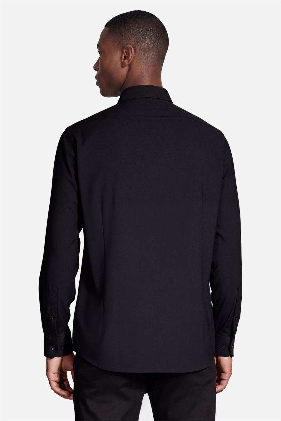 Camisa Manga Longa Slim Poliviscose de Bambu Stretch Preto — foto 4 de 7