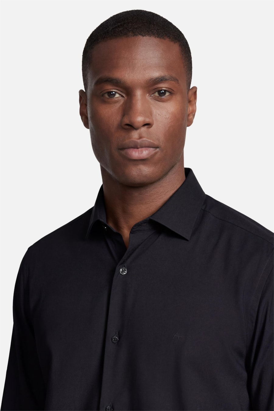 Camisa Manga Longa Slim Poliviscose de Bambu Stretch Preto — foto 3 de 7