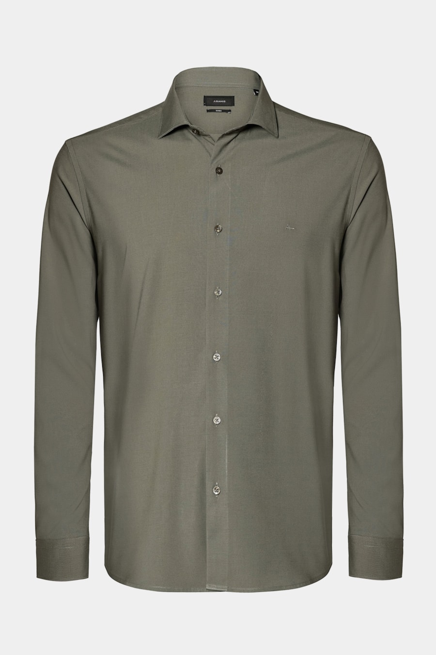 Camisa Manga Longa Slim Poliviscose de Bambu Stretch Verde Militar — foto 5 de 6
