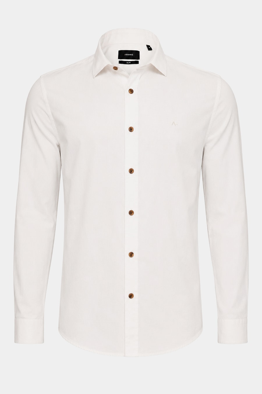 Camisa Manga Longa Slim Sarja Indiana Tinturada Off White — foto 5 de 6