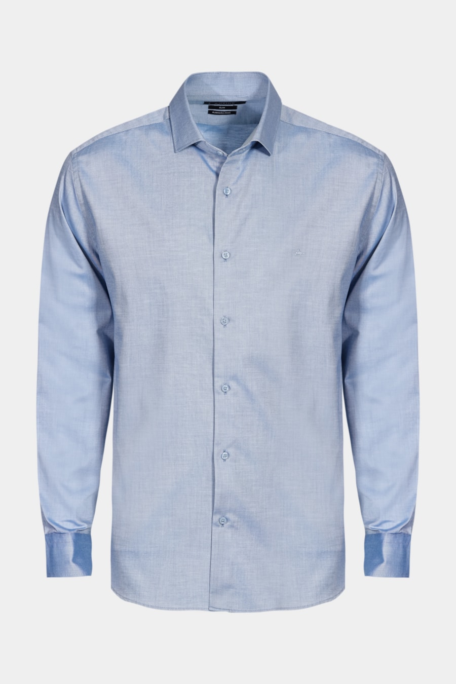 Camisa Manga Longa Slim Sarja Pima Azul