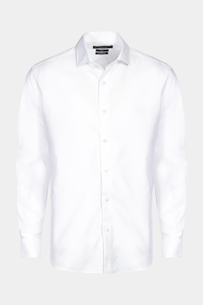 Camisa Manga Longa Slim Sarja Pima Branco