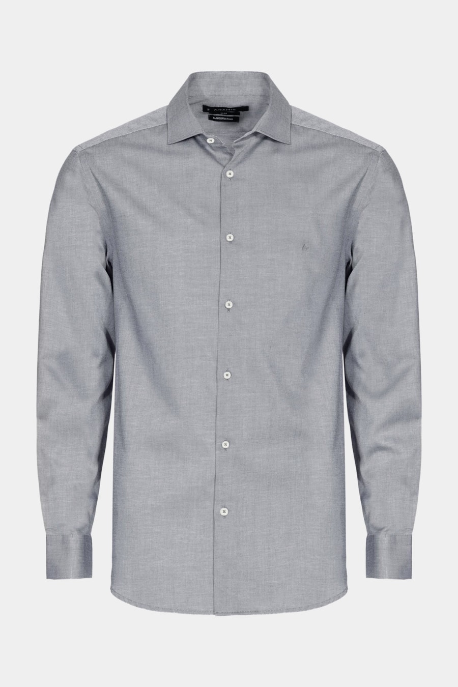 Camisa Manga Longa Slim Sarja Pima Chumbo