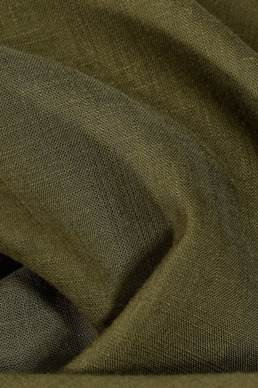 Camisa Manga Longa Slim Slub Flame Verde Militar — foto 5 de 5