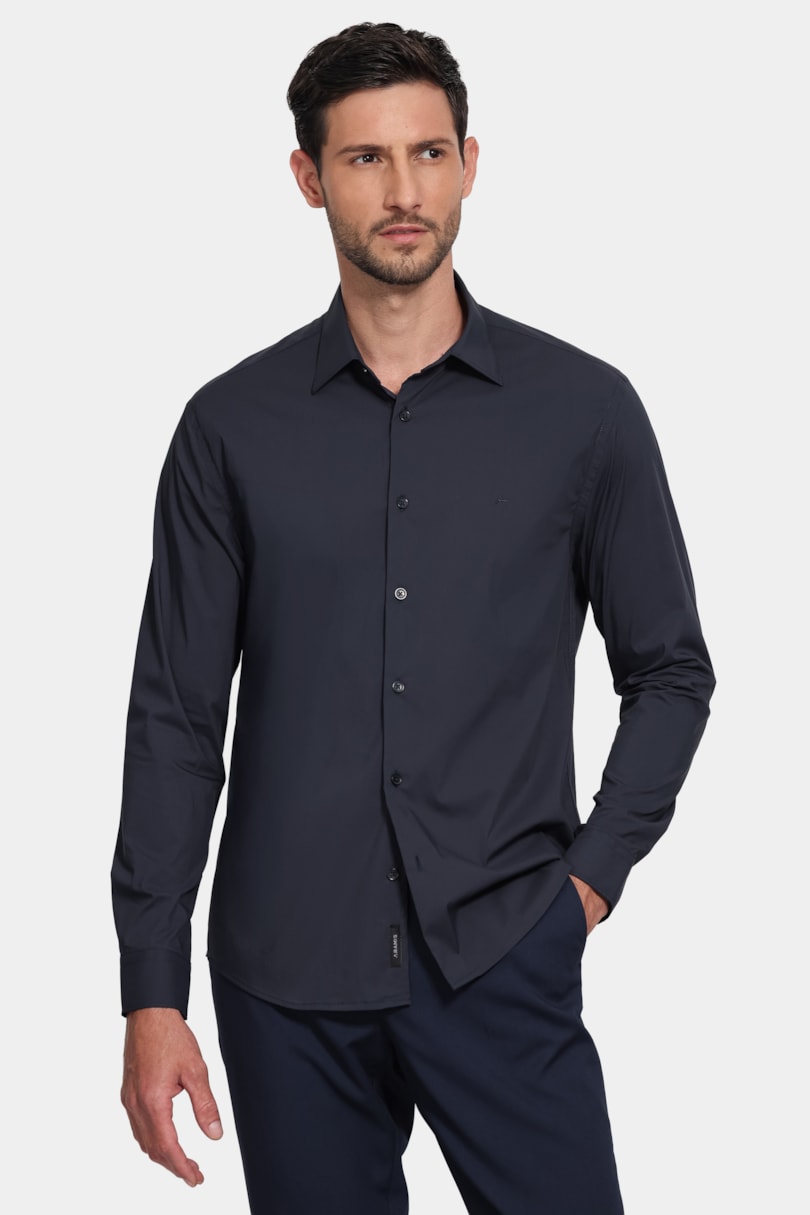 Camisa Manga Longa Slim Tech Comfort Marinho