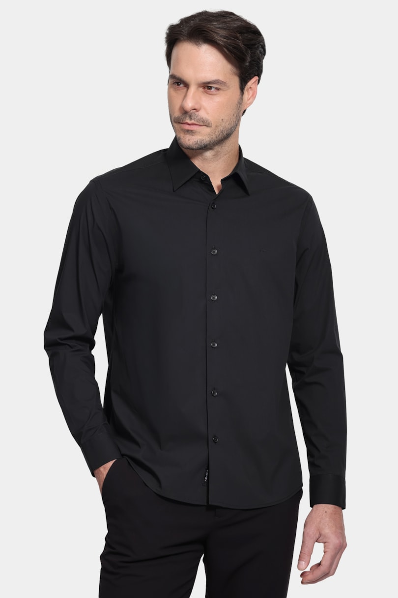 Camisa Manga Longa Slim Tech Comfort Preto