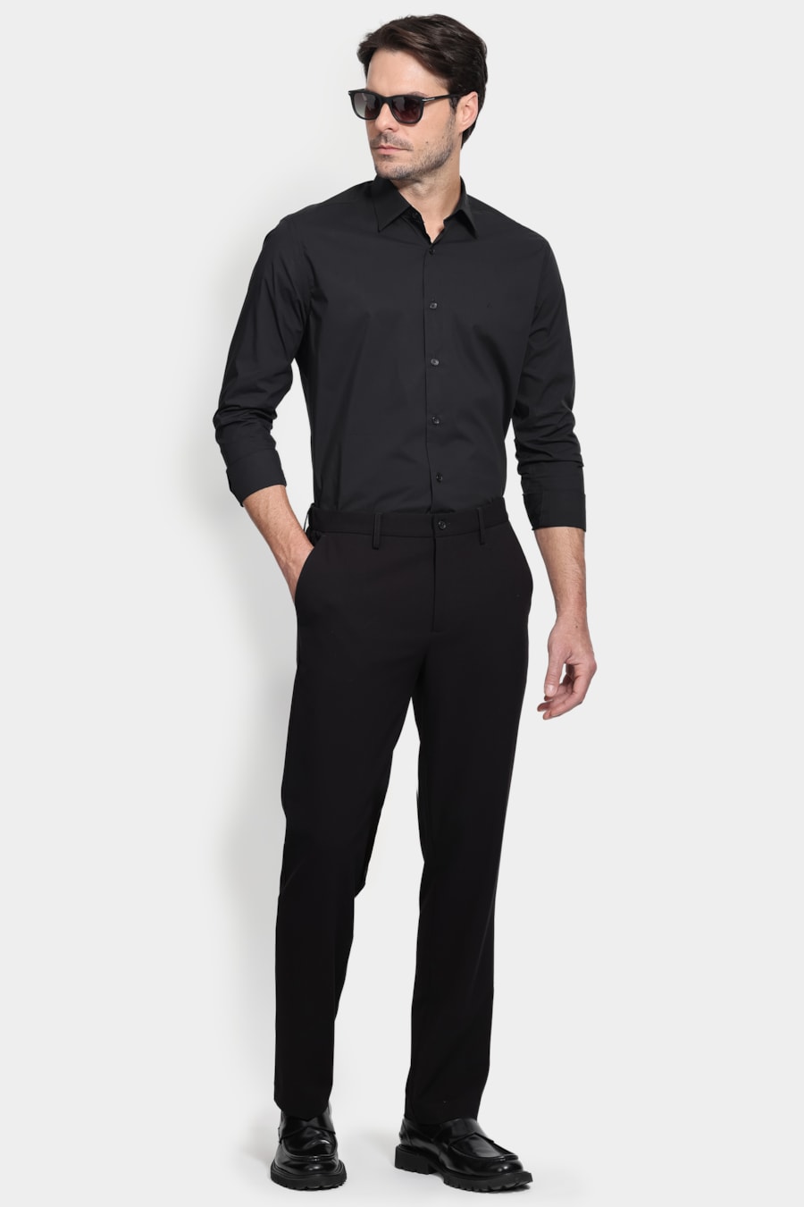 Camisa Manga Longa Slim Tech Comfort Preto — foto 2 de 6
