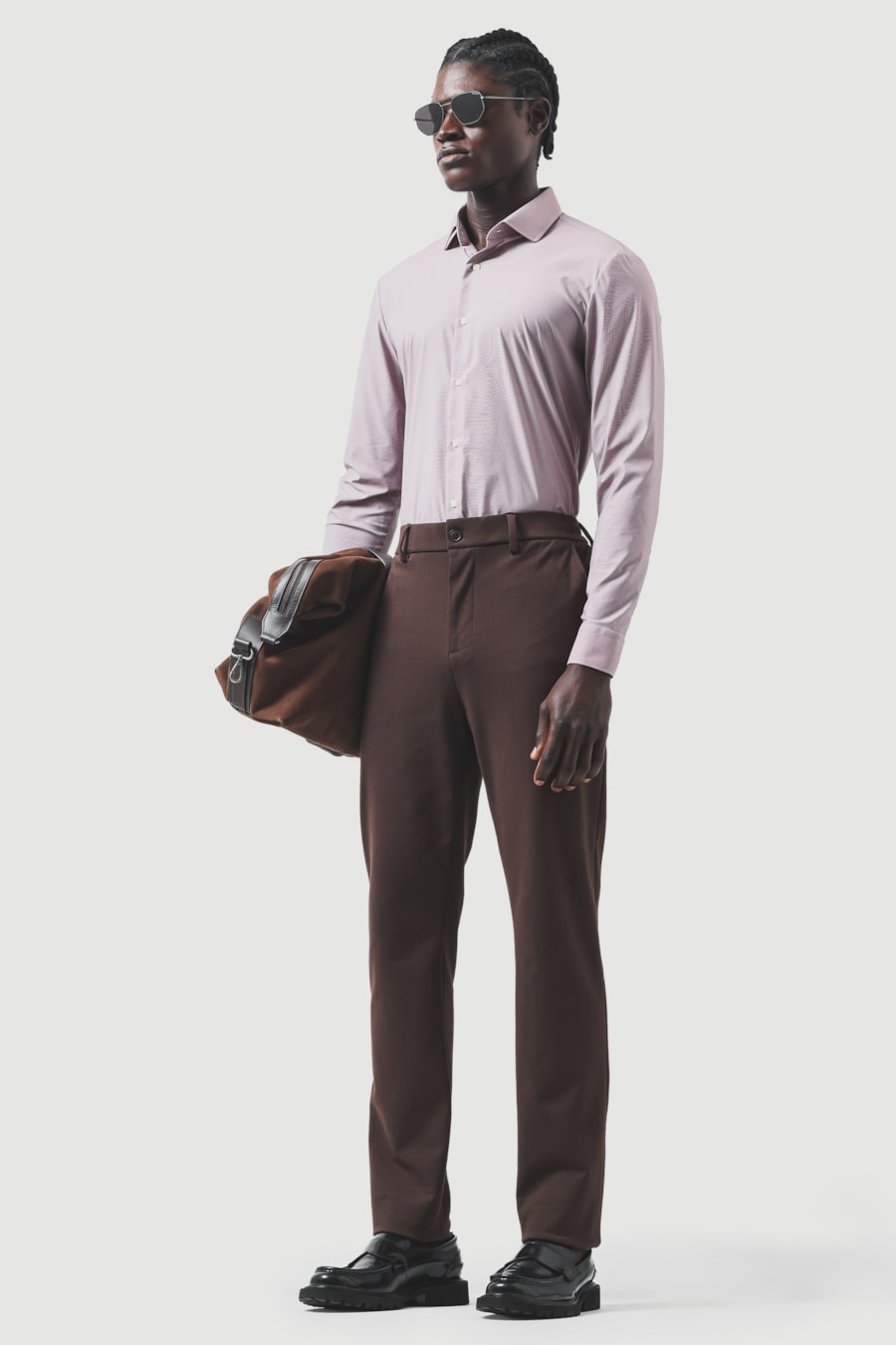 Camisa Manga Longa Slim Tech Flex Falso Liso Bordeaux — foto 2 de 6