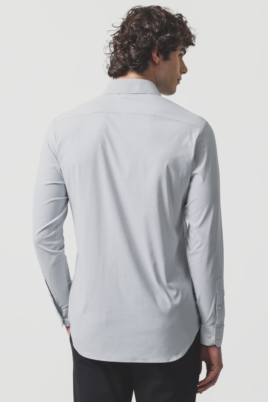 Camisa Manga Longa Slim Tech Flex Mxd Optico Branco C/Azul — foto 4 de 6