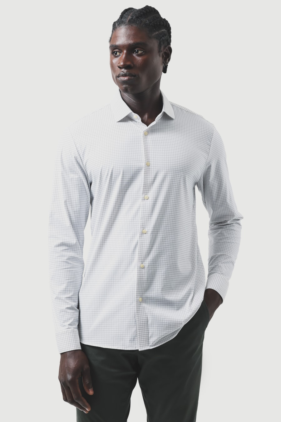 Camisa Manga Longa Slim Tech Flex Xd Branco C/Verde — foto 1 de 6