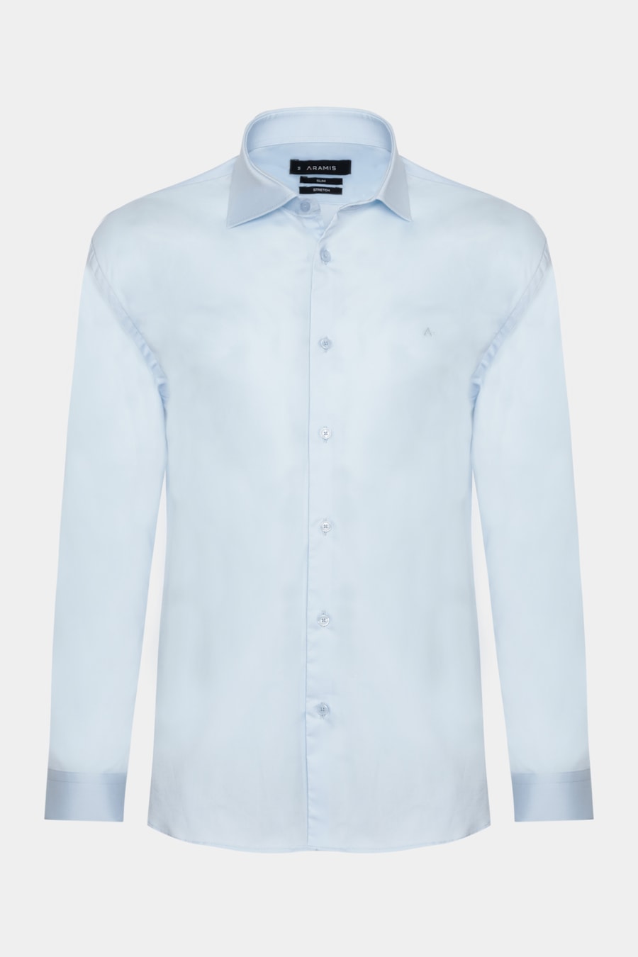 Camisa Manga Longa Slim Tricoline Algodão Azul — foto 5 de 6