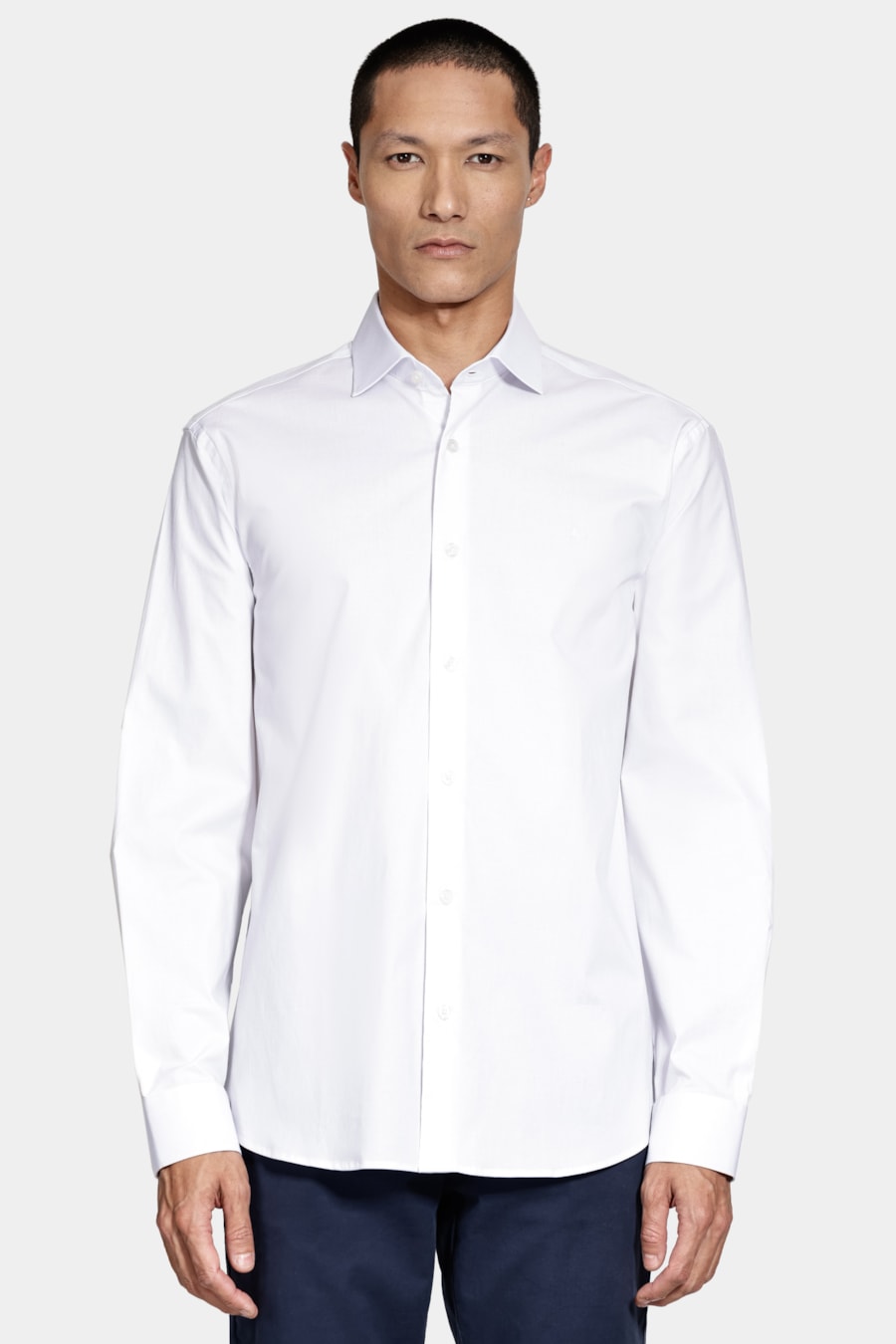 Camisa Manga Longa Slim Tricoline Algodão Branco — foto 1 de 6
