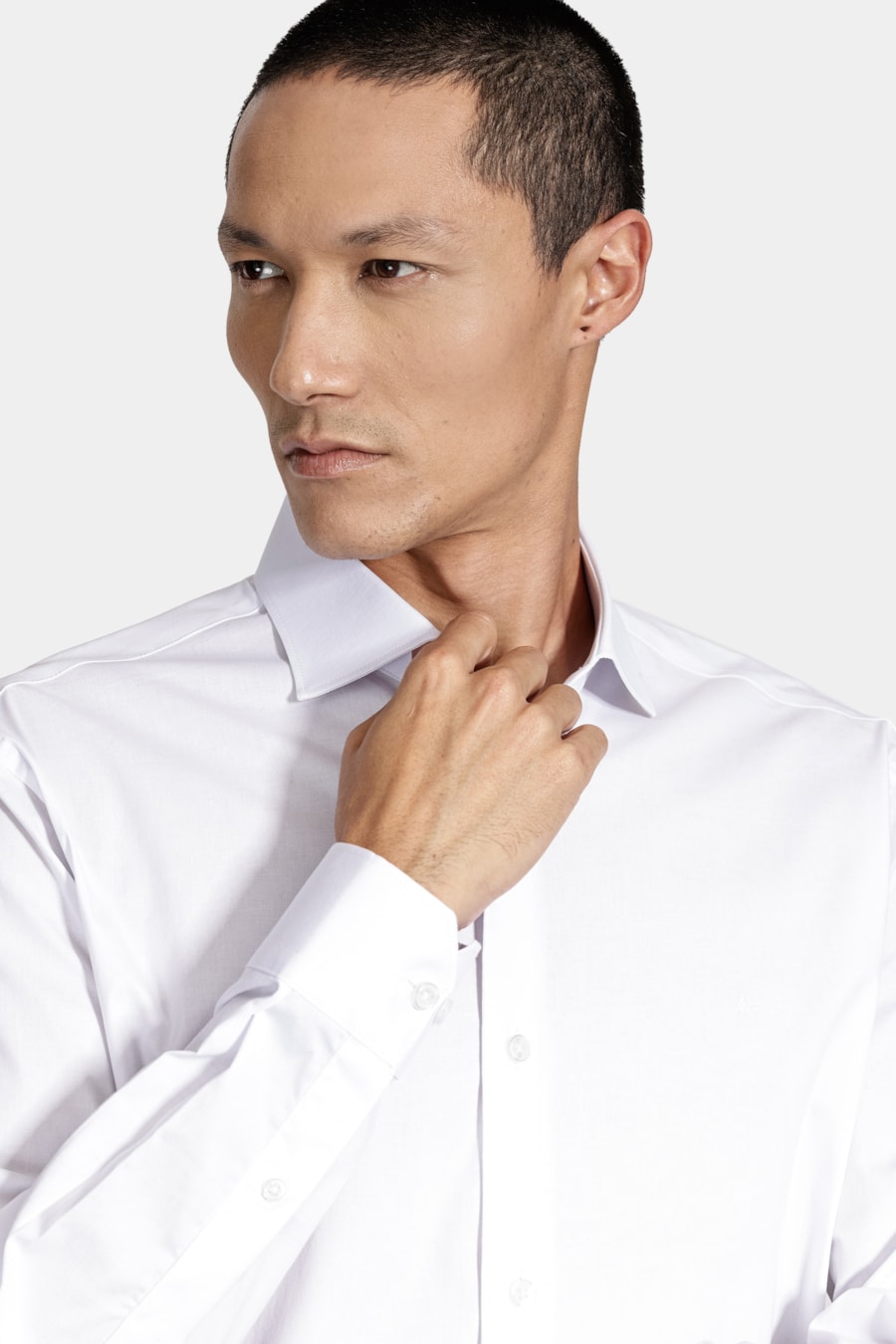 Camisa Manga Longa Slim Tricoline Algodão Branco — foto 3 de 6