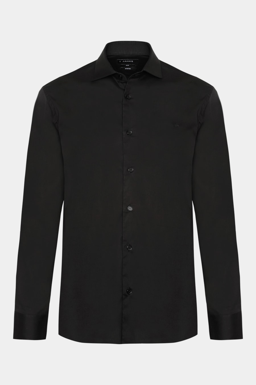 Camisa Manga Longa Slim Tricoline Algodão Preto — foto 5 de 6