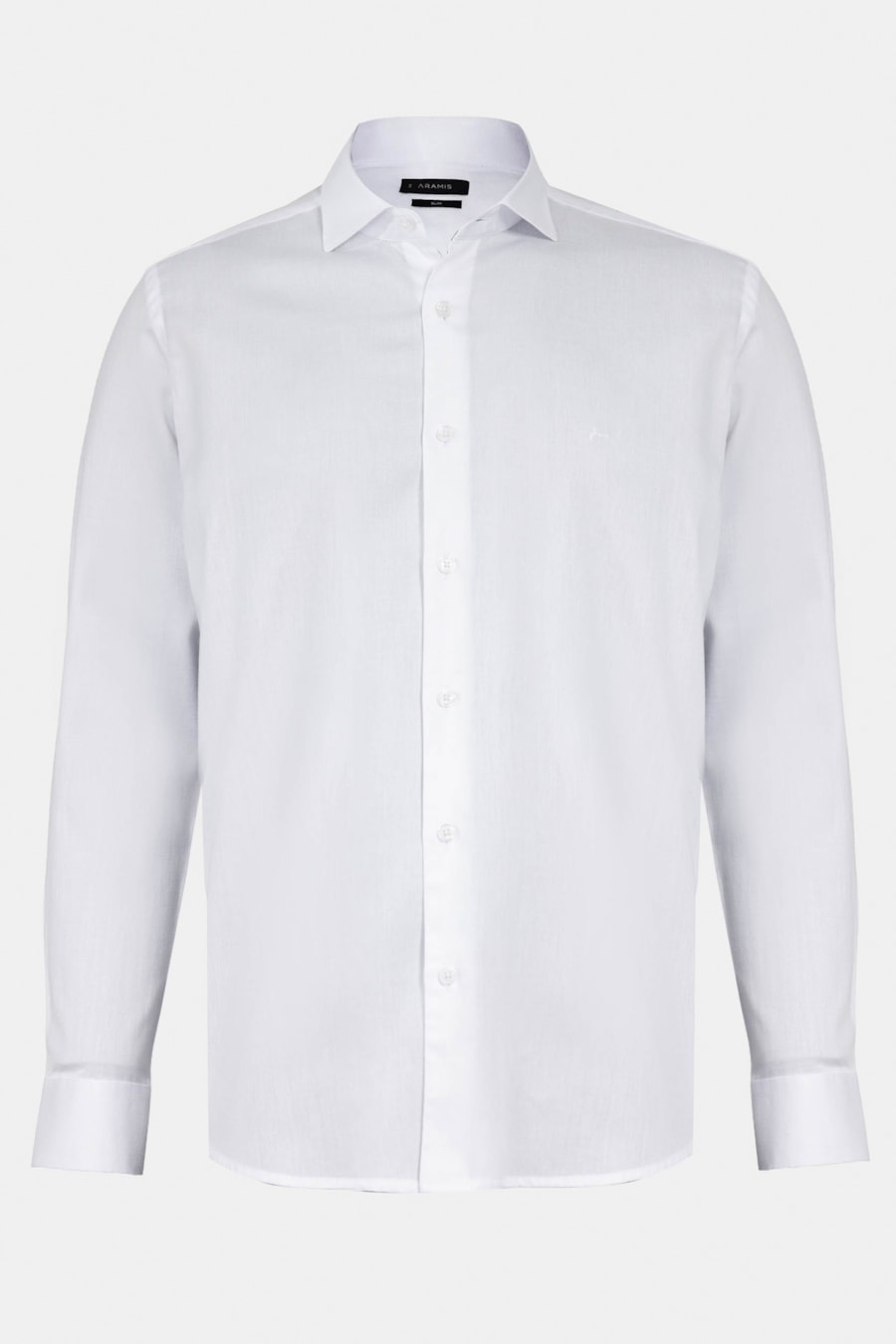 Camisa Manga Longa Slim Tricoline Falso Liso Branco — foto 5 de 6