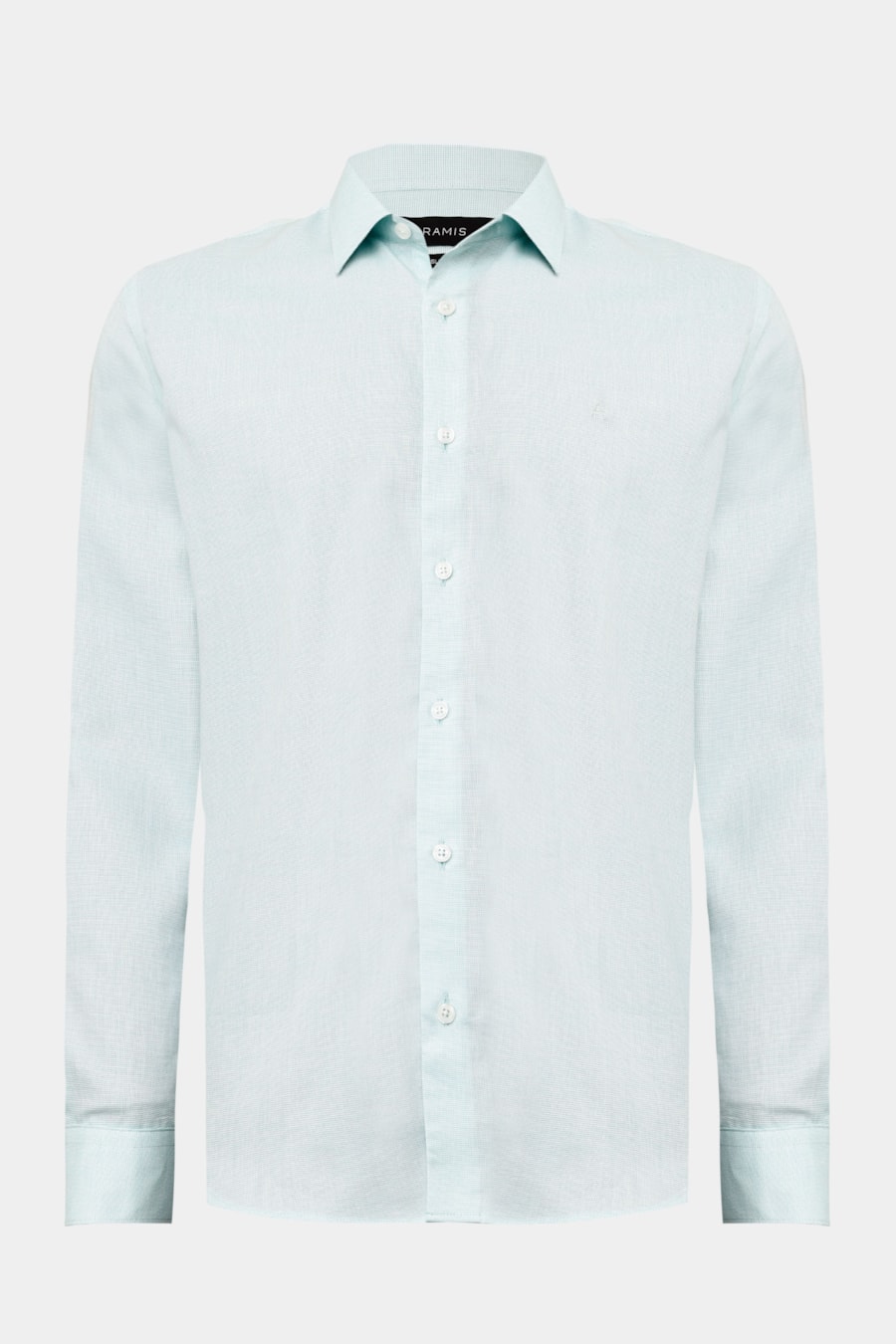 Camisa Manga Longa Slim Tricoline Falso Liso Verde — foto 5 de 6