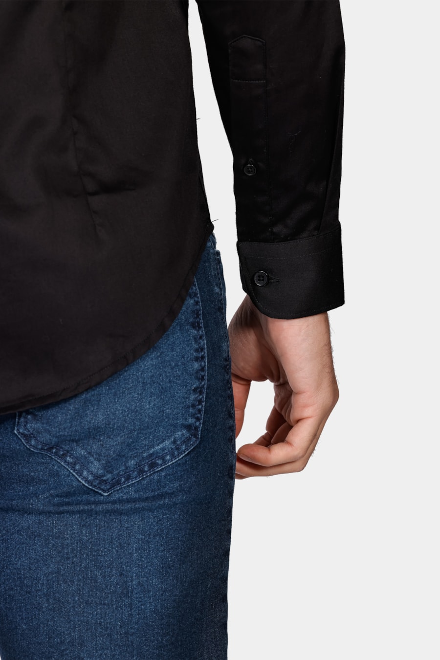 Camisa Manga Longa Slim Tricoline Fio 60 Preto — foto 4 de 7