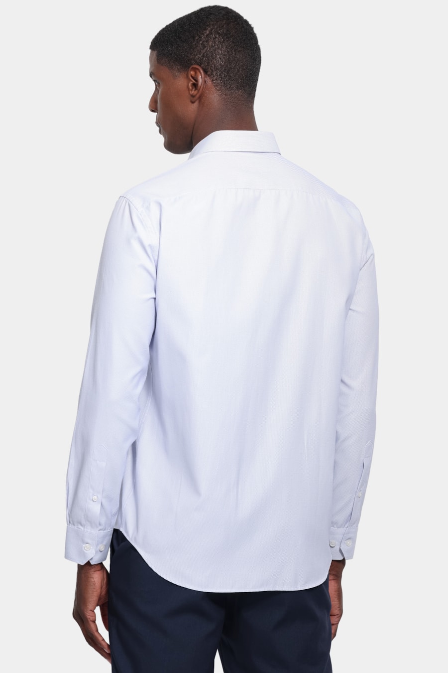 Camisa Manga Longa Slim Tricoline Maquinetado Mix Azul — foto 4 de 6