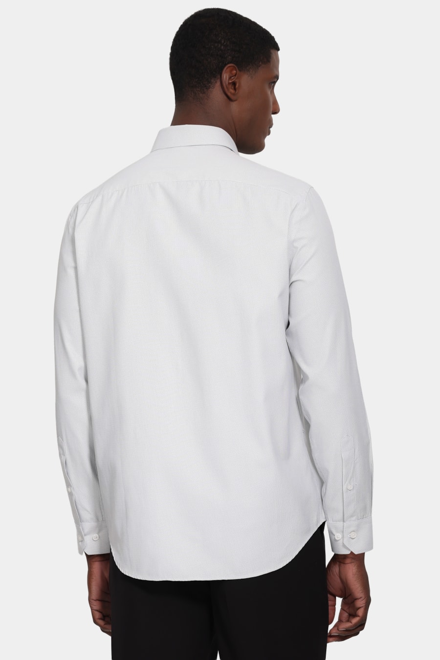 Camisa Manga Longa Slim Tricoline Maquinetado Mix Preto — foto 4 de 6