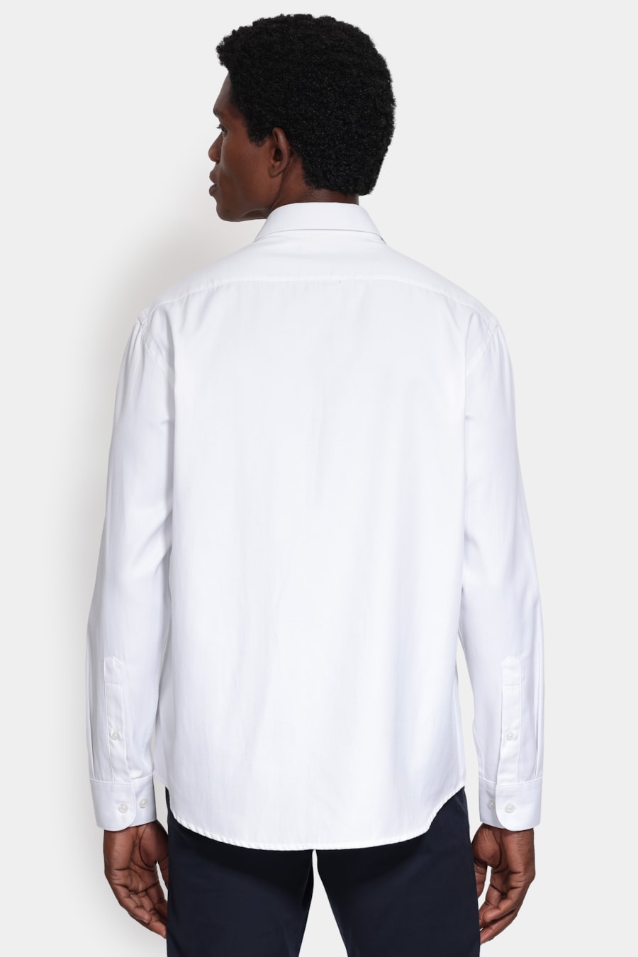 Camisa Manga Longa Slim Tricoline Mix Falso Liso Branco — foto 4 de 6