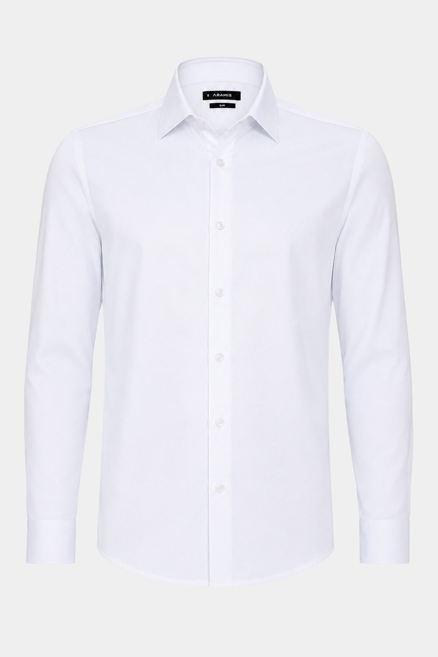 Camisa Manga Longa Slim Tricoline Mix Falso Liso Branco — foto 5 de 6