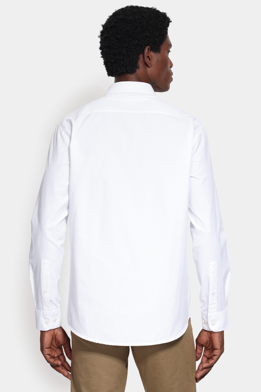 Camisa Manga Longa Slim Tricoline Mix Maquineta Branco — foto 4 de 6