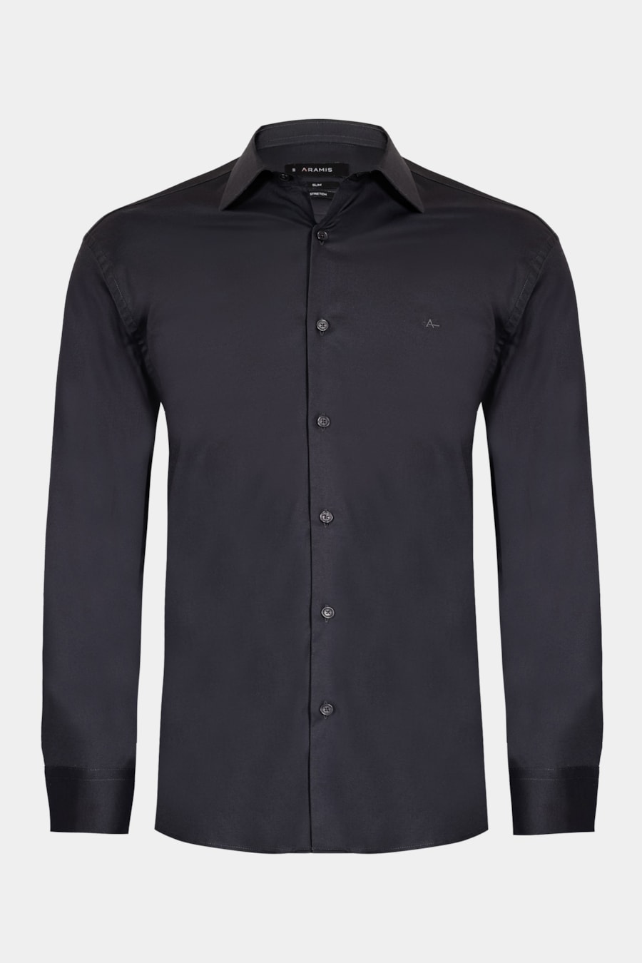 Camisa Manga Longa Slim Tricoline Stretch Chumbo — foto 5 de 6