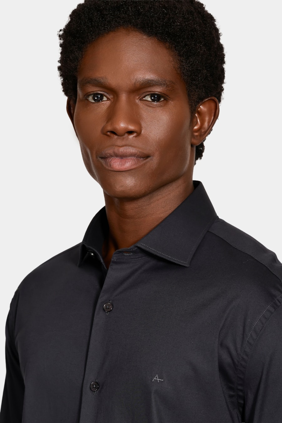 Camisa Manga Longa Slim Tricoline Stretch Chumbo — foto 3 de 6