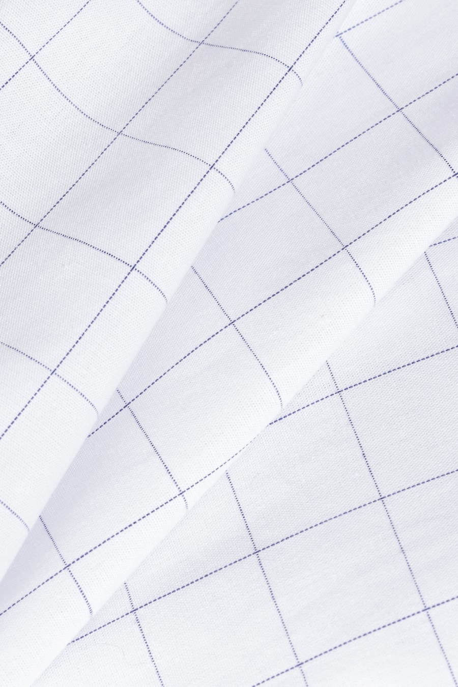 Camisa Manga Longa Slim Tricoline Xadrez Branco Com Azul — foto 5 de 5