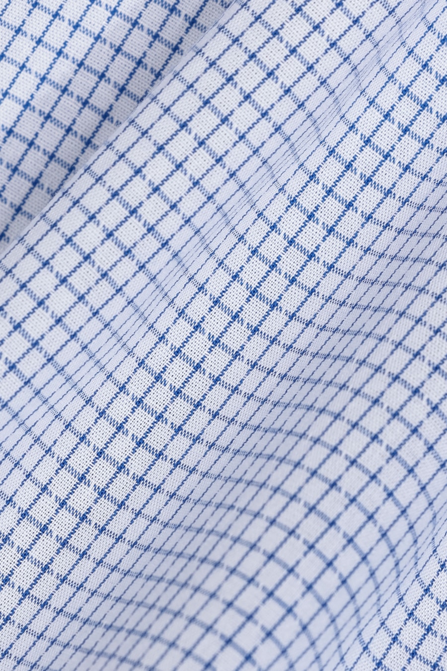Camisa Manga Longa Slim Tricoline Xadrez Branco Com Marinho — foto 5 de 6