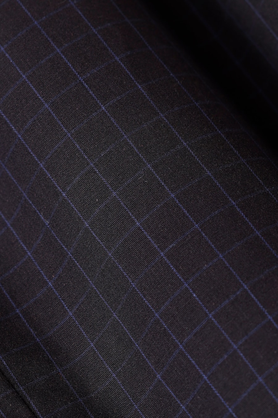 Camisa Manga Longa Slim Tricoline Xadrez Preto C/Azul — foto 6 de 6