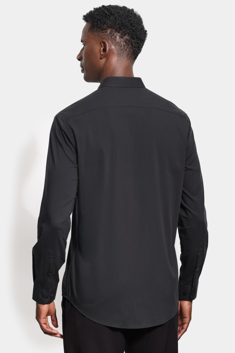Camisa Manga Longa Slim Viena Poliamida Preto — foto 4 de 6